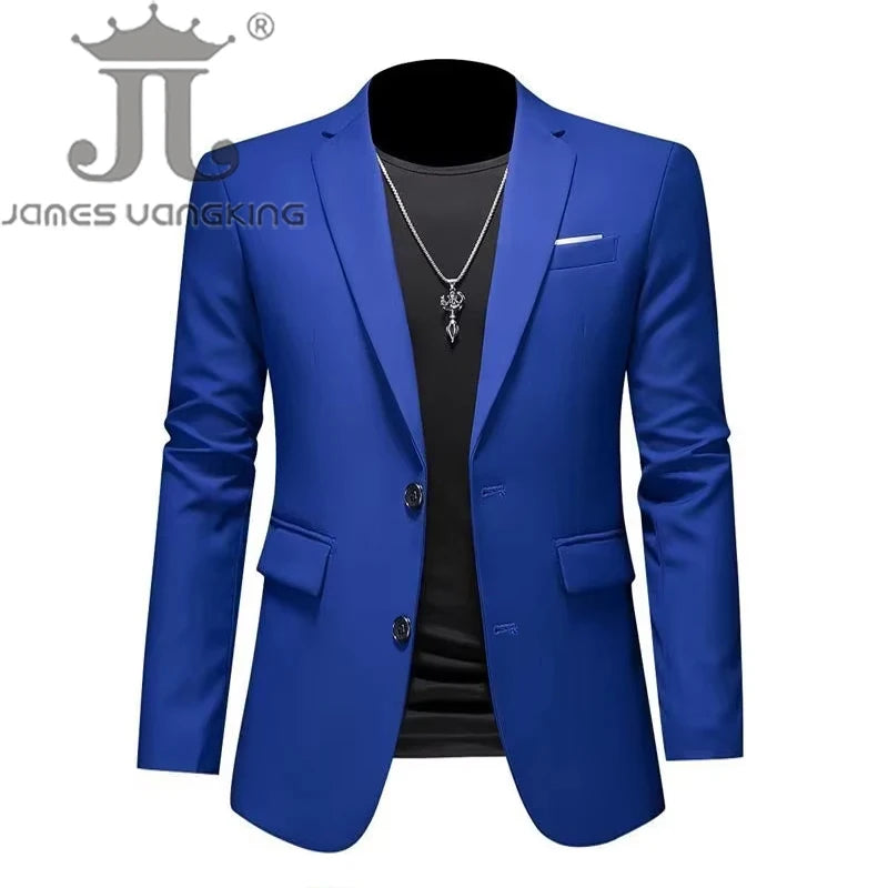 Men’s & Teens Solid Color Single-Button Blazer – Formal & Semi-Formal