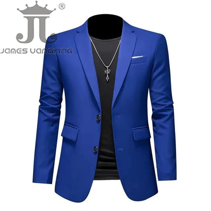 Men’s & Teens Solid Color Single-Button Blazer – Formal & Semi-Formal