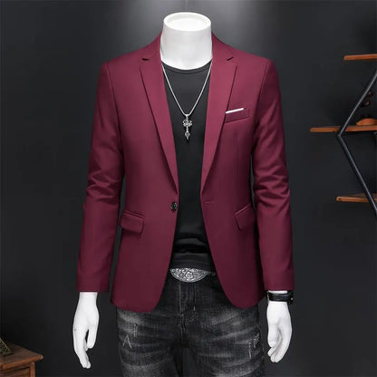 Men’s & Teens Solid Color Single-Button Blazer – Formal & Semi-Formal