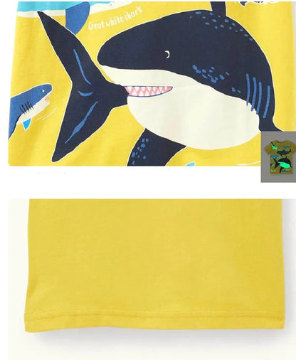 Kids Glow-in-the-Dark Shark & Dinosaur T-Shirt