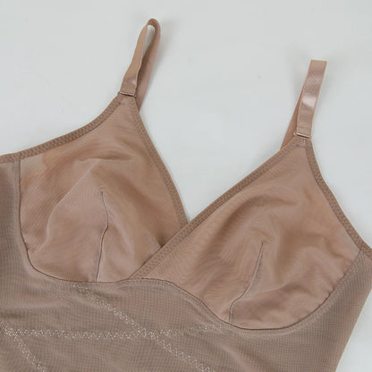 Women's Cross-Back Mesh Shapewear Bodysuit – Slimming Fit, Tummy Control