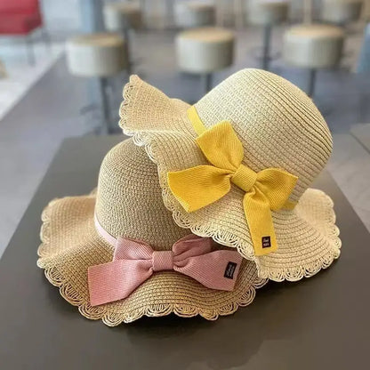 Kids Straw Hat & Bag Set – Summer Bow Sun Hat with Matching Crossbody Purse
