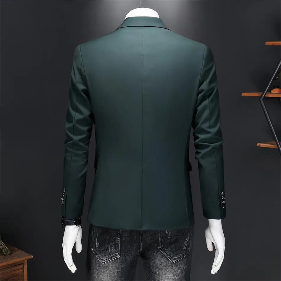 Men’s & Teens Solid Color Single-Button Blazer – Formal & Semi-Formal