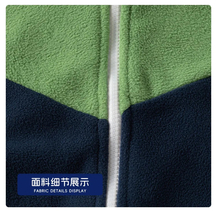 Kids’ Color block Fleece Zip Jacket – Soft Winter Layer
