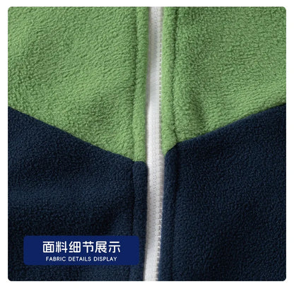 Kids’ Color block Fleece Zip Jacket – Soft Winter Layer