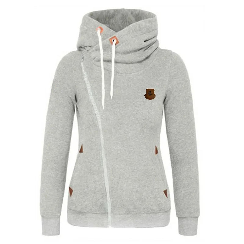 Women’s & Teens’ Side-Zip Hoodie – Warm, Soft, High-Neck, Casual Fit