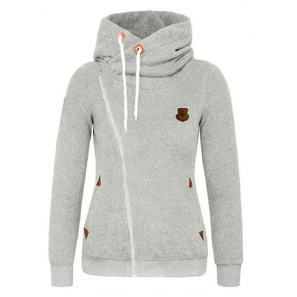 Women’s & Teens’ Side-Zip Hoodie – Warm, Soft, High-Neck, Casual Fit