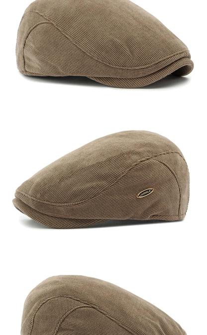 Men’s Adjustable Corduroy Flat Cap – Classic Casual Style
