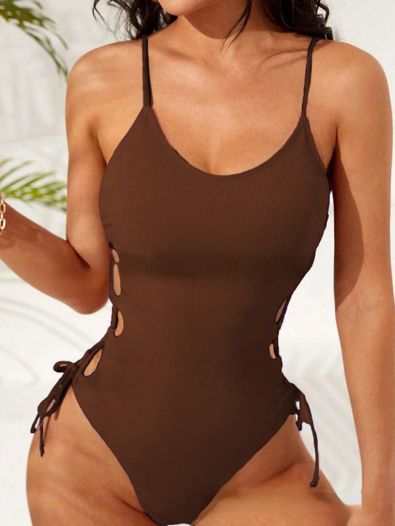 Women’s Cut-Out One-Piece Swimsuit – Adjustable Fit
