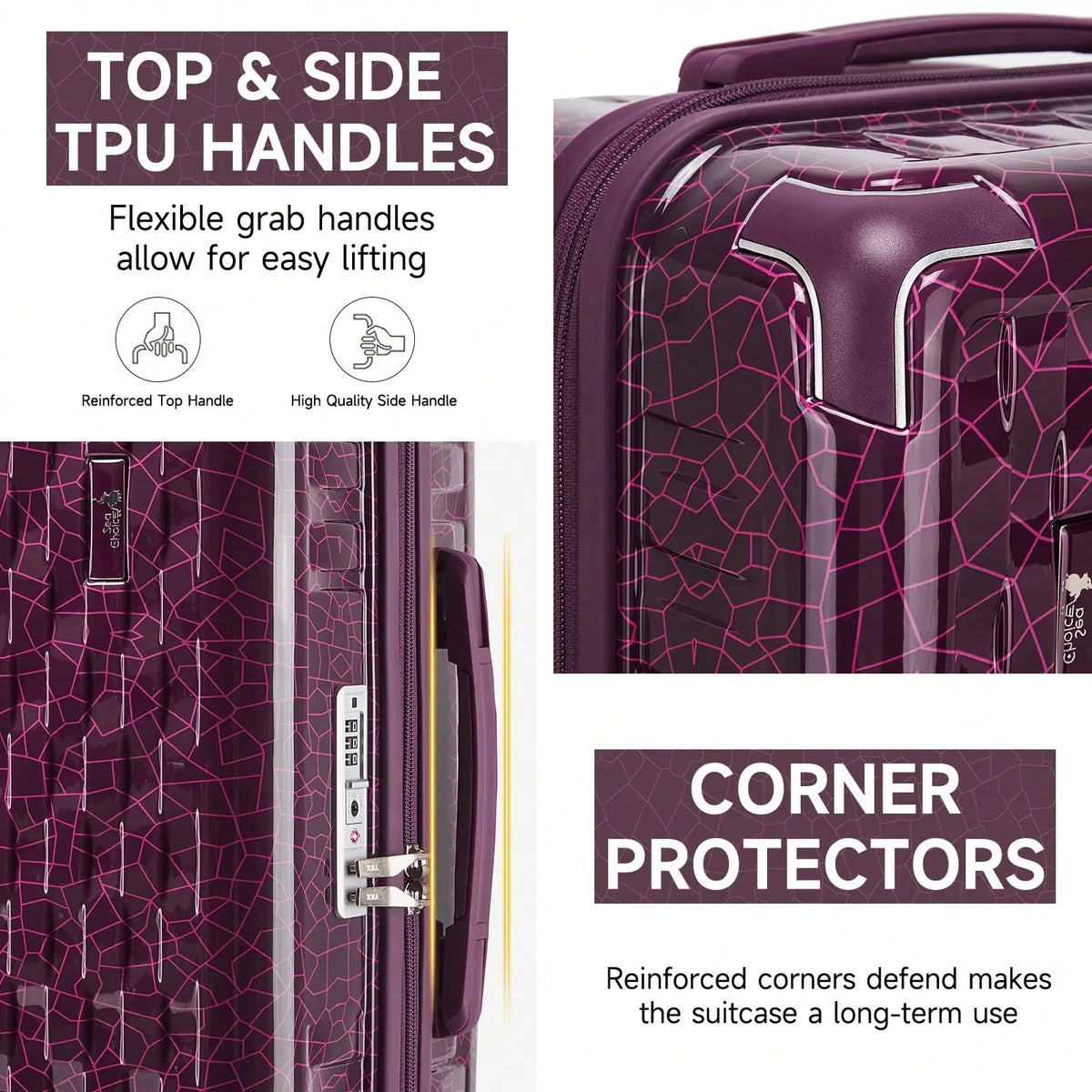 Ice-Crackle 4-Piece Hardshell Spinner Luggage Set