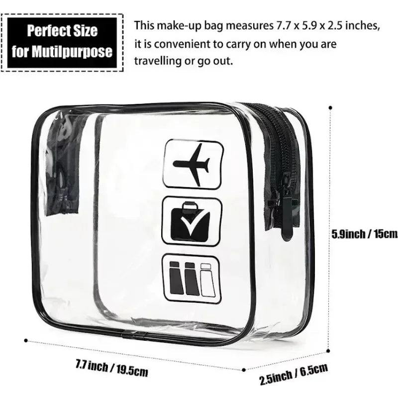Clear PVC Travel Toiletry Bag – Zip Pouch for Cruise & Air Travel