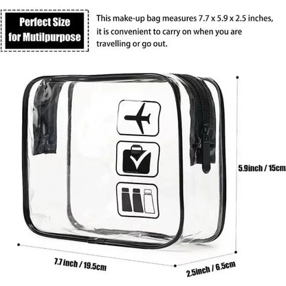 Clear PVC Travel Toiletry Bag – Zip Pouch for Cruise & Air Travel