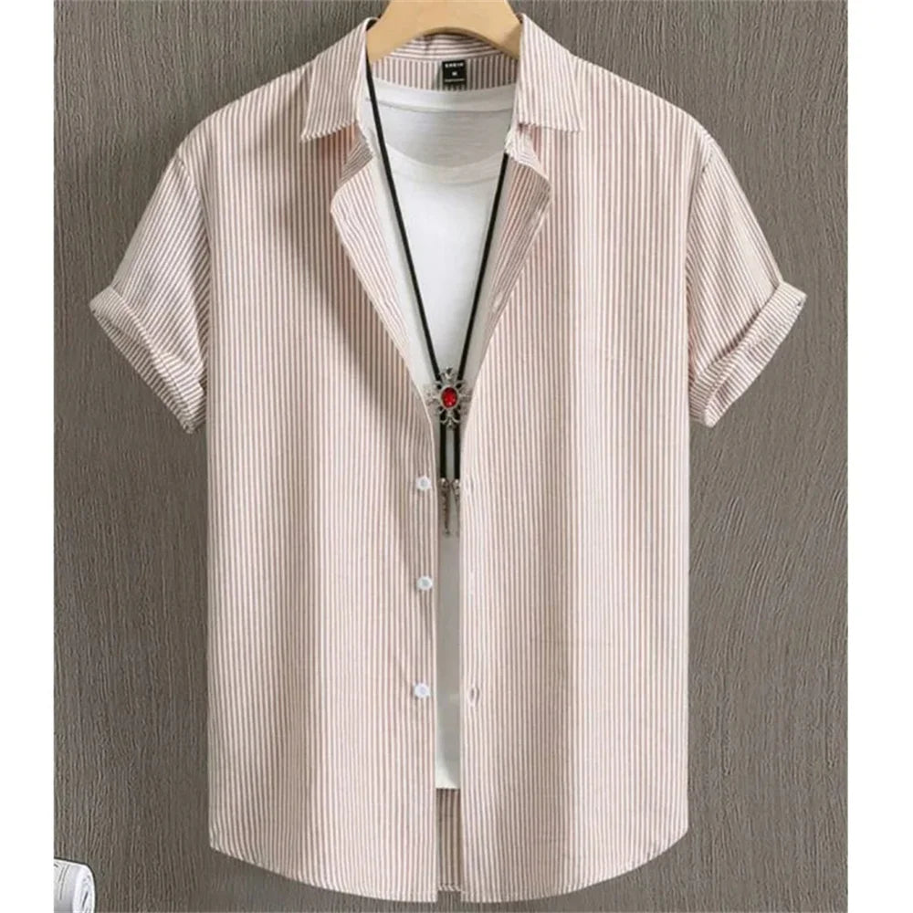 Hawaiian Shirts for Men Black Print High-Quality Men's Clothing Loose Oversized Shirts and Blooms Summer Casual Short Sleeve - The Dock Drop