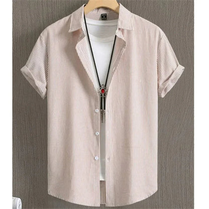 Hawaiian Shirts for Men Black Print High-Quality Men's Clothing Loose Oversized Shirts and Blooms Summer Casual Short Sleeve - The Dock Drop