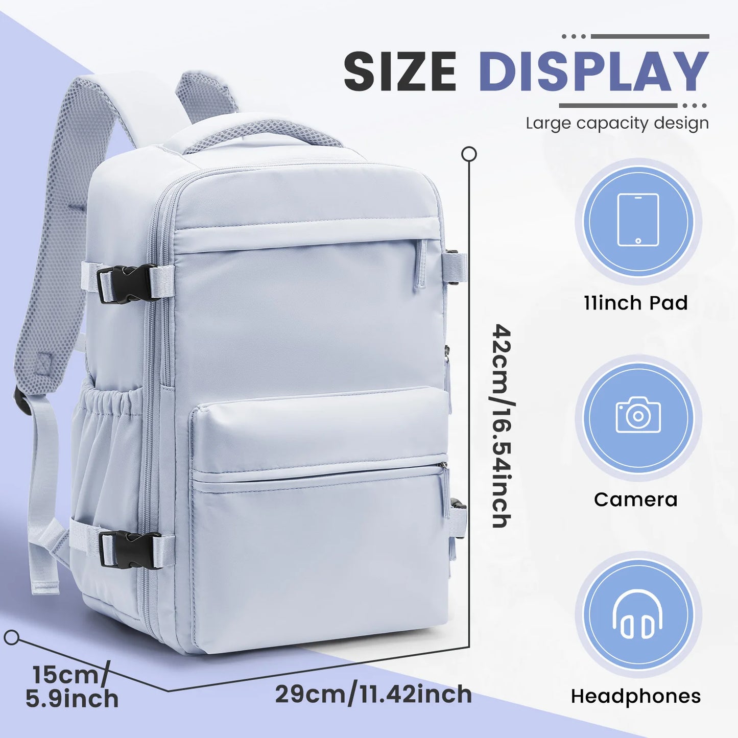 Vacuum Compression Travel Backpack – Expandable Carry-On, 20–35L