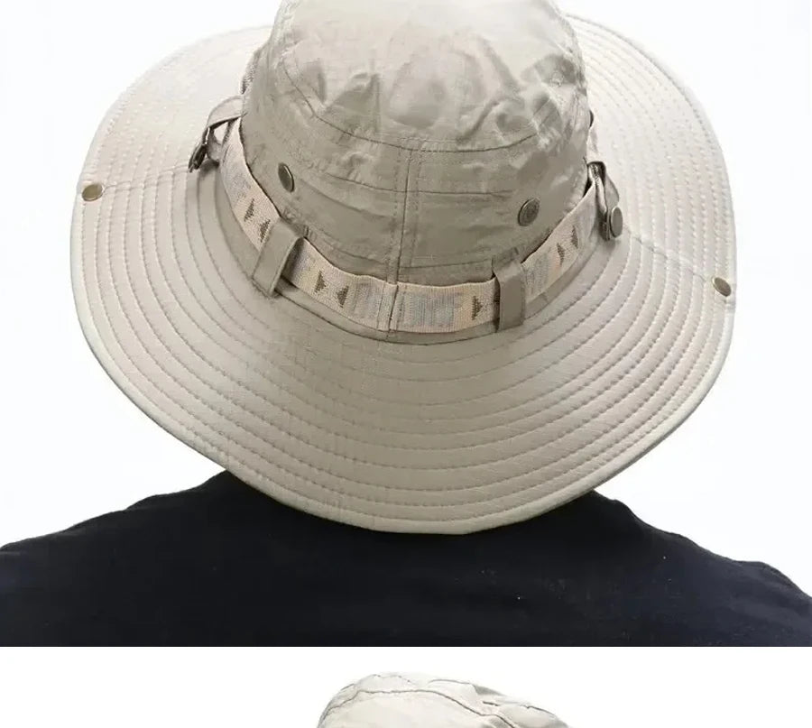 Men’s Wide-Brim Sun Hat with Mesh Vent – Cruise & Shore Ready