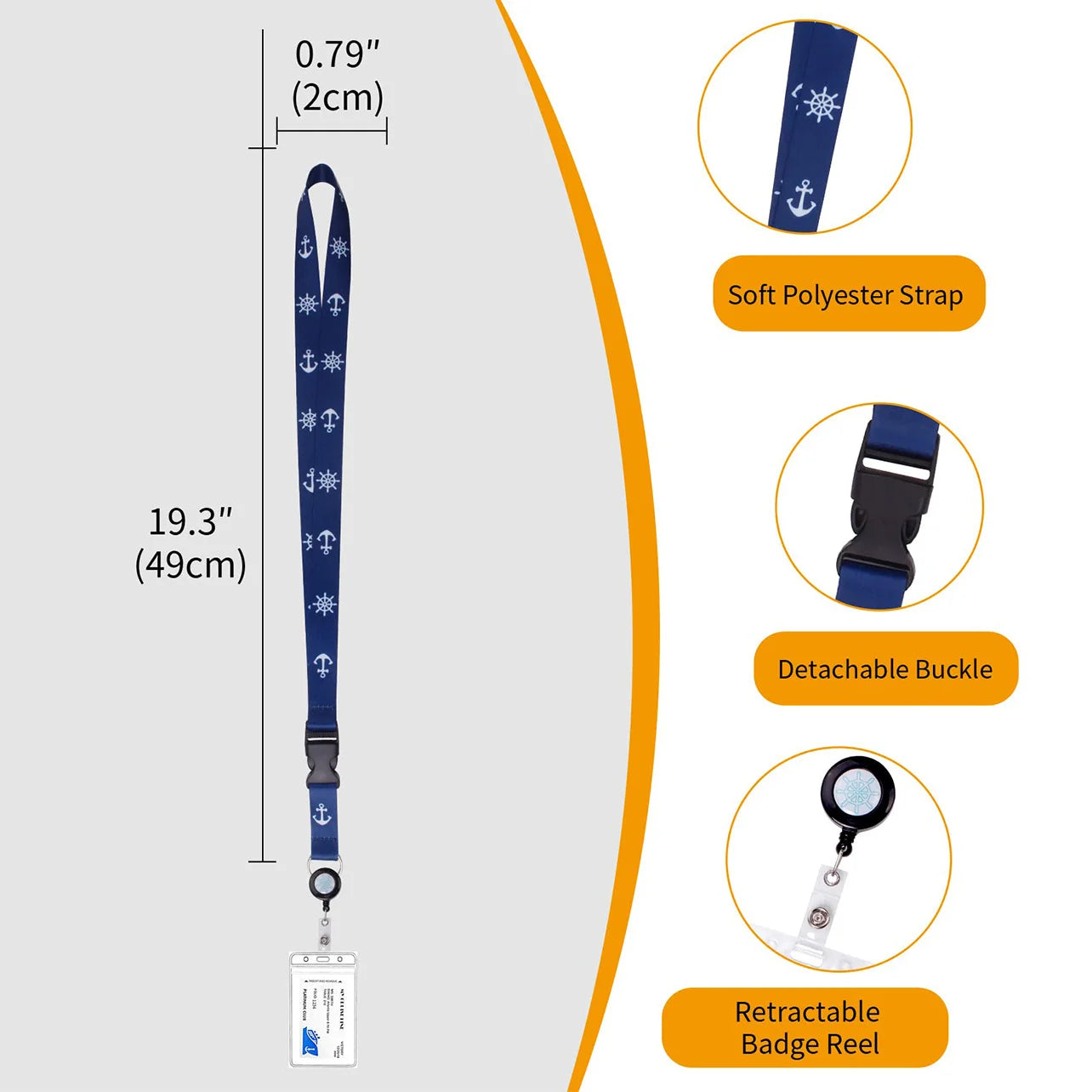 3-Piece Cruise Lanyard Set with Retractable Card Holders