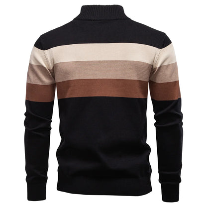 Men’s Quarter-Zip Mock Neck Knit Pullover – Long Sleeve
