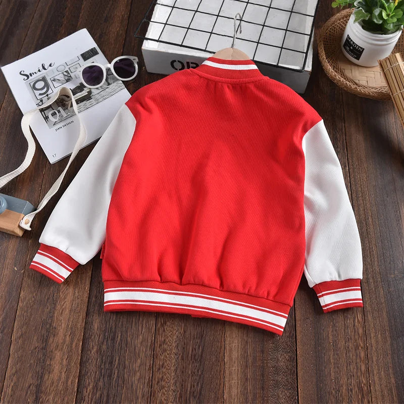 Kids’ Varsity Letterman Jacket – Lightweight Spring/Fall Outerwear