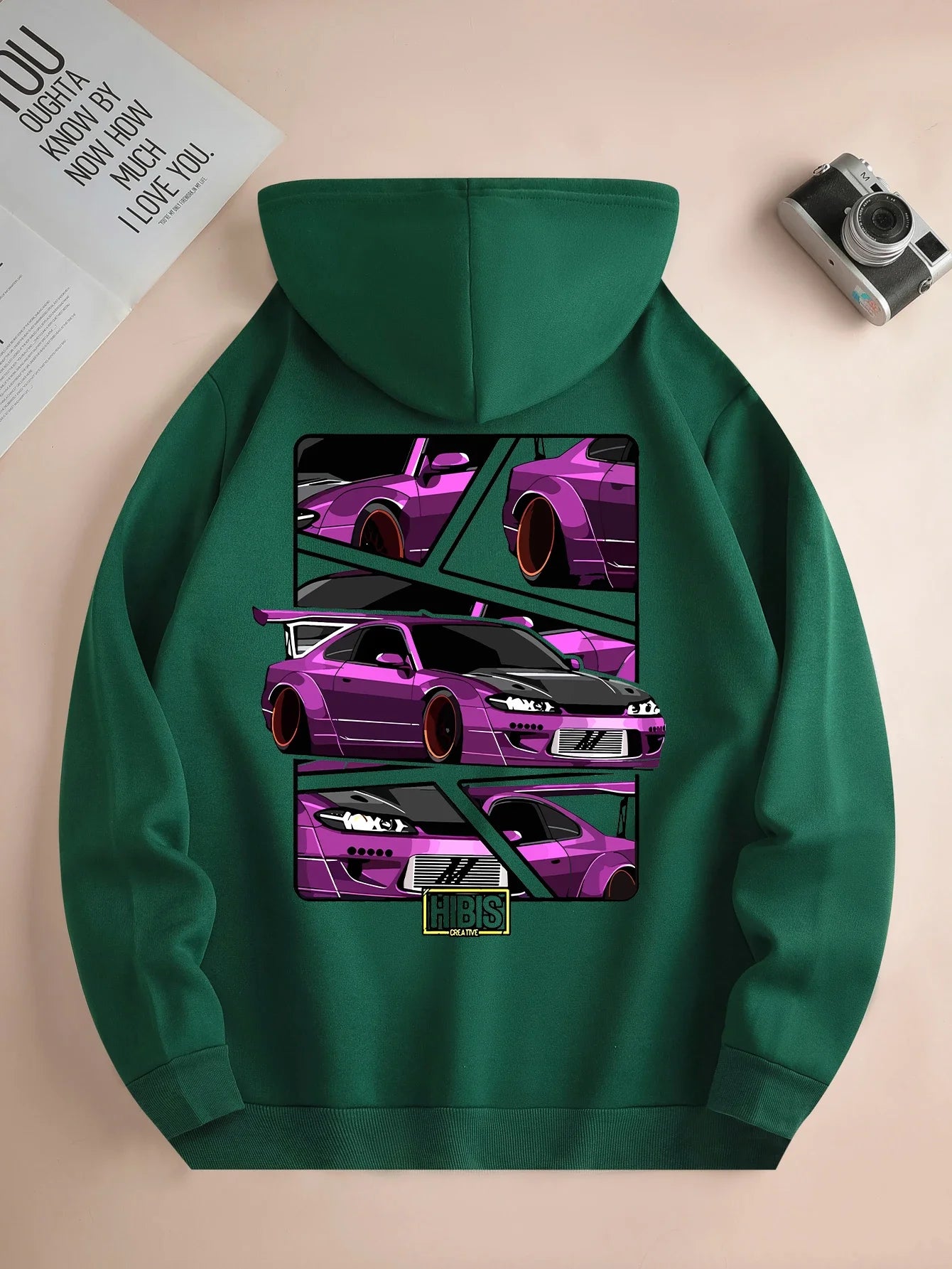 Retro Car Stack Graphic Hoodie - The Dock Drop