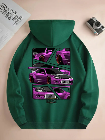 Retro Car Stack Graphic Hoodie - The Dock Drop