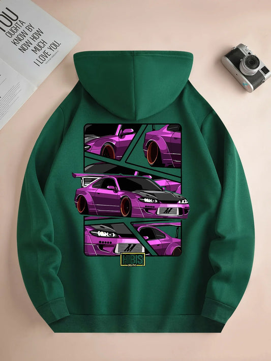 Retro Car Stack Graphic Hoodie - The Dock Drop