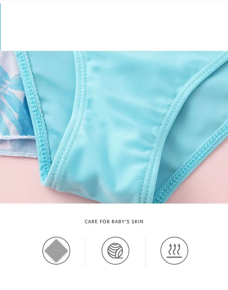 Girls 3-Piece Swimsuit Set — Bikini, Briefs and Cover-Up