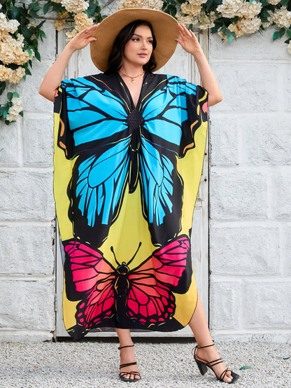 Women’s Flowing Caftan Cover-Up – Beach & Poolside Elegance