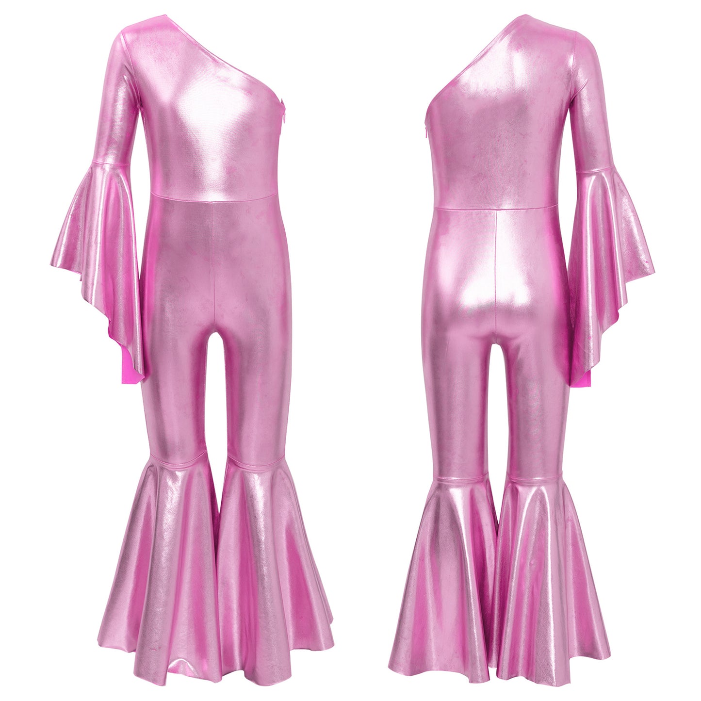 Girls’ Metallic Bell Bottom Jumpsuit – Retro Theme Night Costume