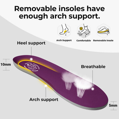 Women's Wide Fit Walking Sneakers – Breathable Lightweight Comfort Shoes – Black – 42.5