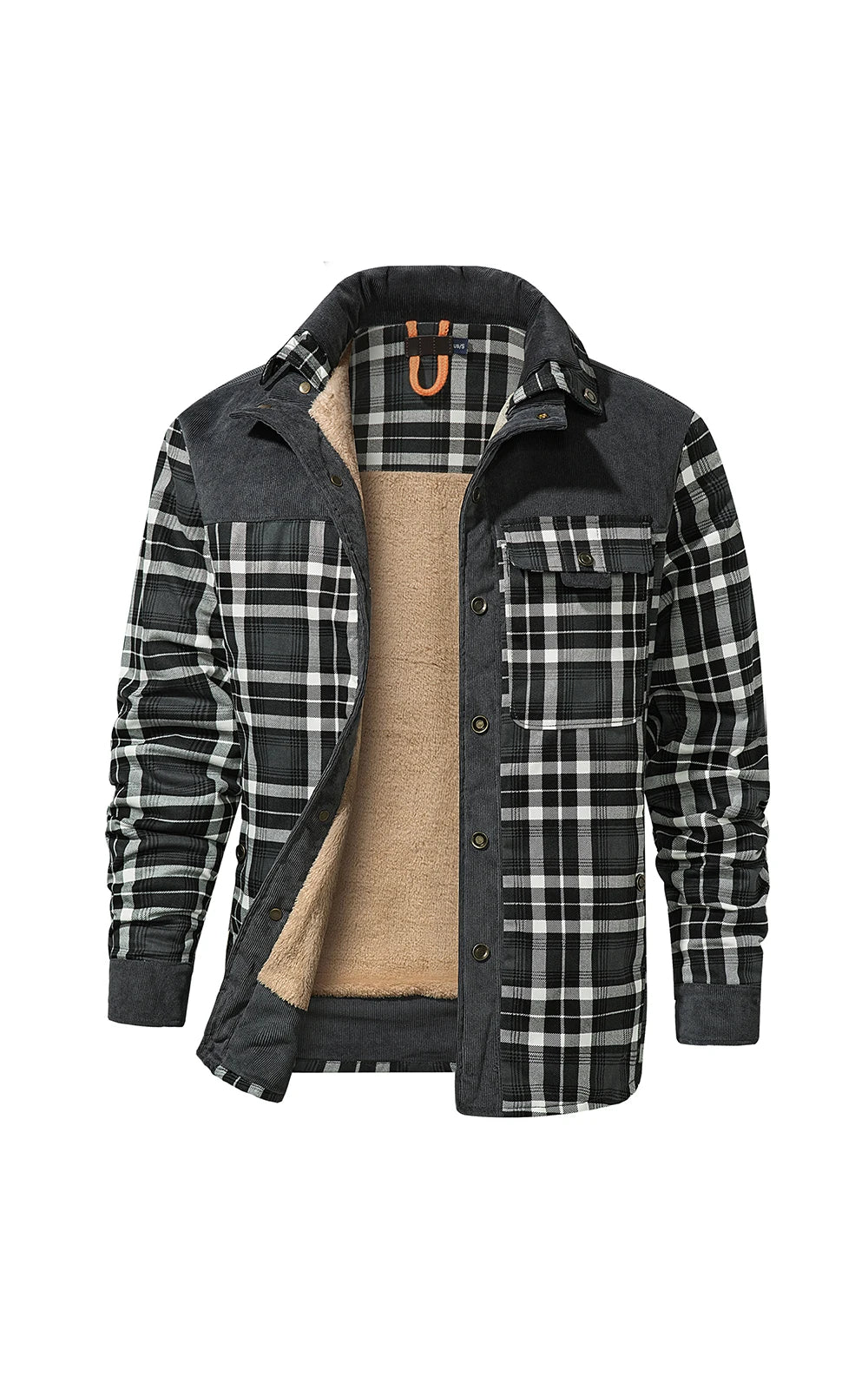 Men's Jackets Winter Windproof Warm Casual Bomber Coat Plaid Sherpa Lined Flannel Outdoor Classic Jacket Men US Size