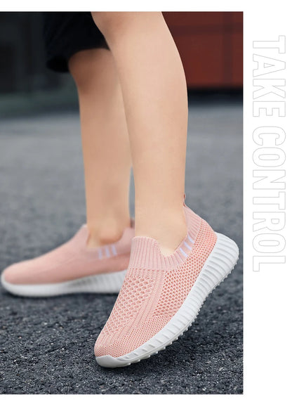 Kids’ Breathable Mesh Slip-on Sneakers