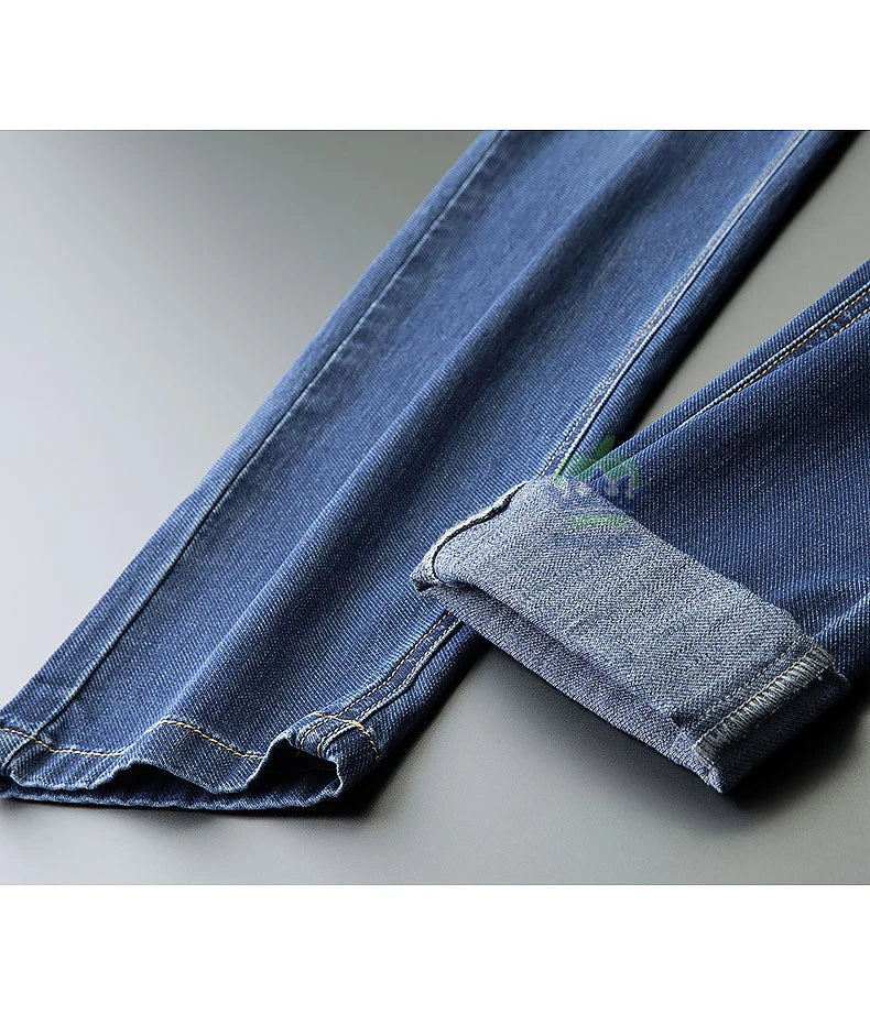 Brand Clothing High Quality Summer Cotton Men's Jeans Classic Business Straight Denim Black Pants Work Trouser Male Plus size 40