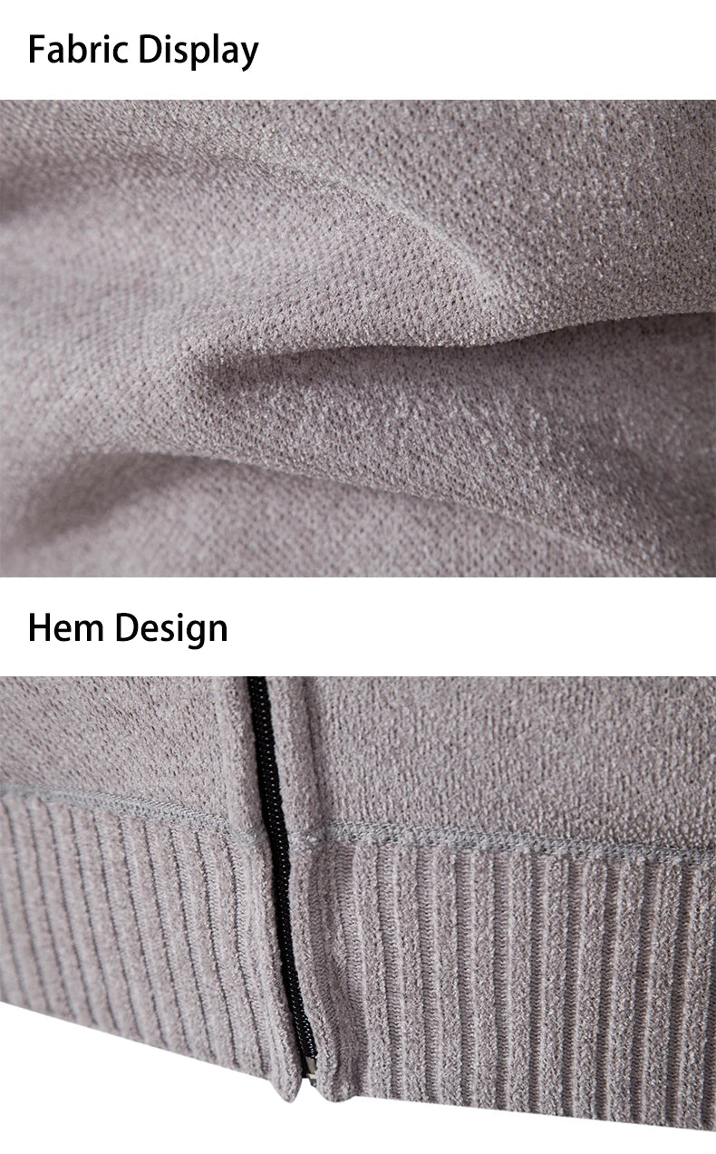 Men’s Stand-Collar Zip Knit Cardigan – Thick, Warm, Everyday Layer