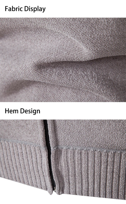 Men’s Stand-Collar Zip Knit Cardigan – Thick, Warm, Everyday Layer