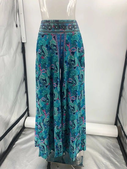 Women’s Floral Wide-Leg Pants – Boho Vacation Style