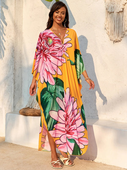 Women’s Flowing Caftan Cover-Up – Beach & Poolside Elegance