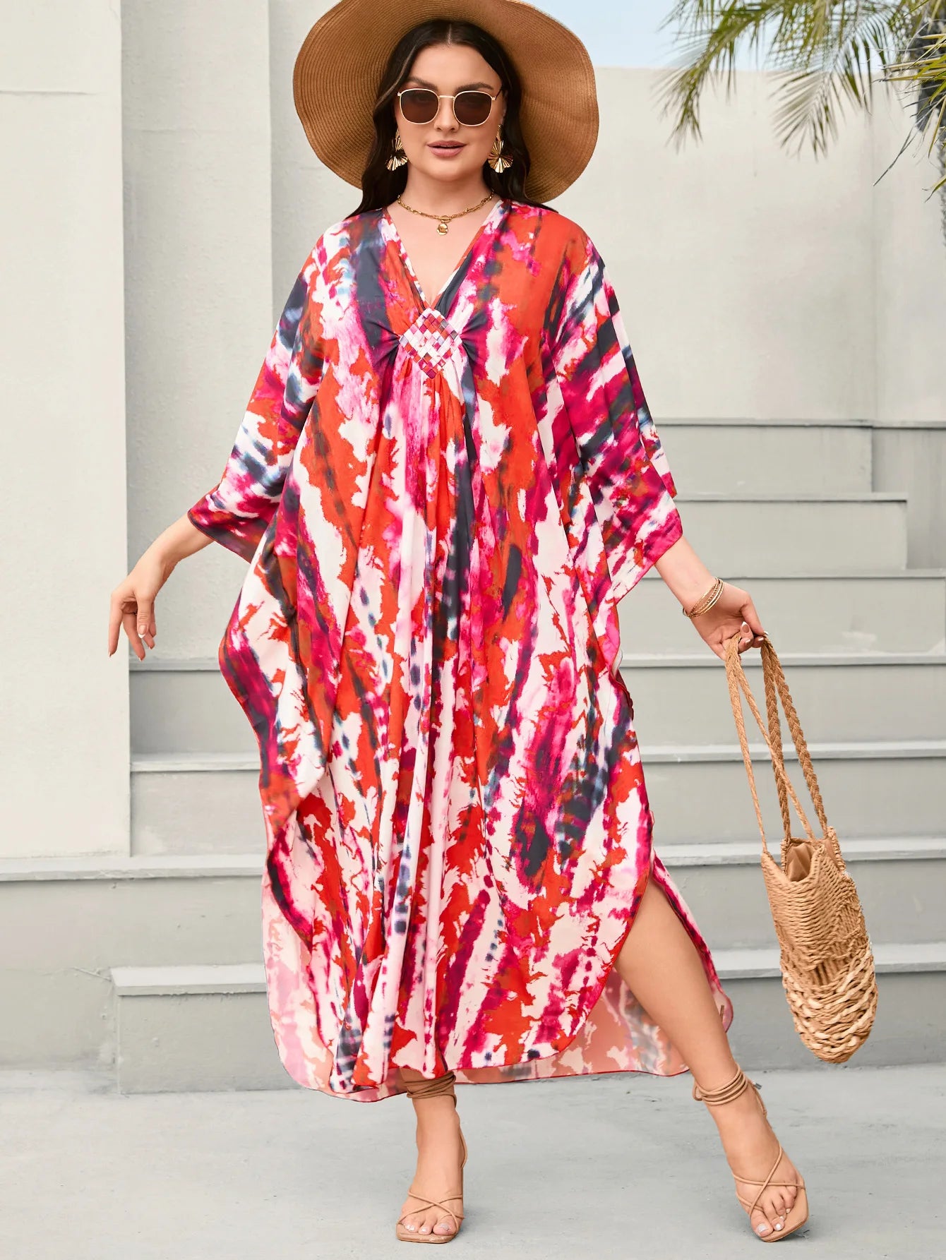 Women’s Flowing Caftan Cover-Up – Beach & Poolside Elegance