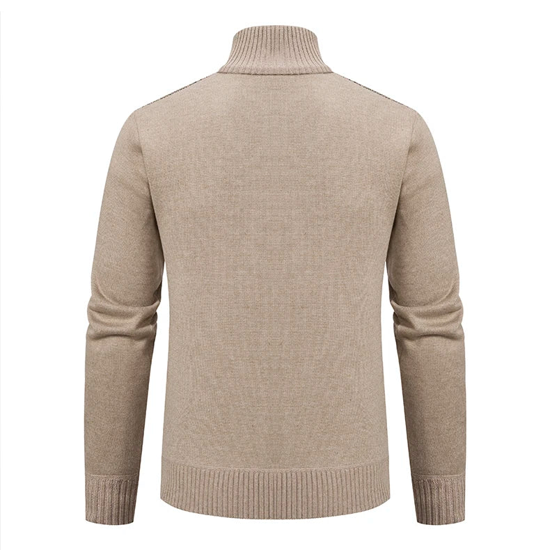 Men’s Cable Knit Zip-Up Sweater – Warm, Winter Casual, Soft Knit