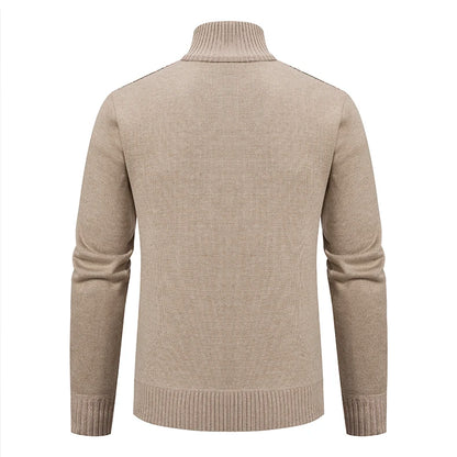 Men’s Cable Knit Zip-Up Sweater – Warm, Winter Casual, Soft Knit