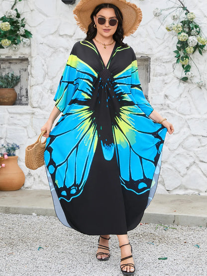 Women’s Flowing Caftan Cover-Up – Beach & Poolside Elegance