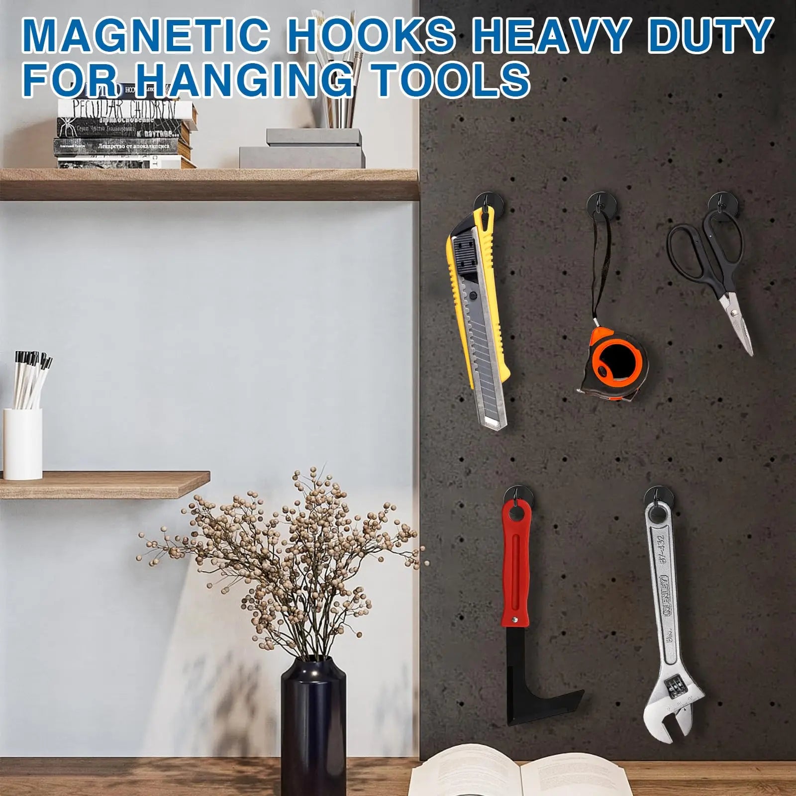 Magnetic Hooks,  Black Magnet Hooks Strong Neodymium Magnets with Hooks, Small Metal Magnetic Hooks for Refrigerator，Locker - The Dock Drop