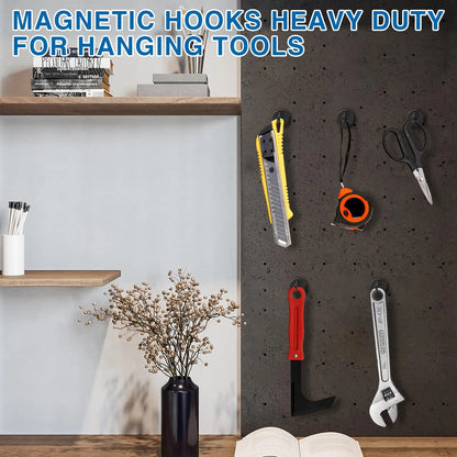 Magnetic Hooks,  Black Magnet Hooks Strong Neodymium Magnets with Hooks, Small Metal Magnetic Hooks for Refrigerator，Locker - The Dock Drop
