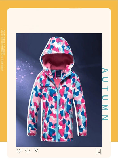 Girls' Polar Fleece Hooded Winter Jacket