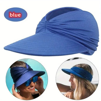 Women’s Foldable Sun Visor Hat – Wide Brim UV Protection