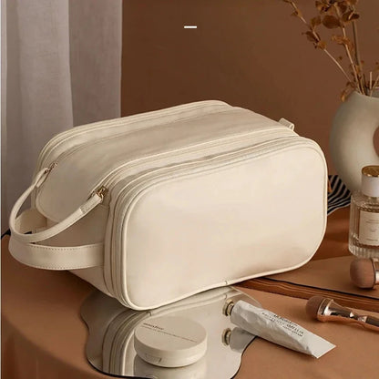 Large Travel Makeup Organizer Bag – Double Zipper Storage