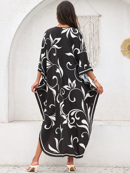 Women’s Flowing Caftan Cover-Up – Beach & Poolside Elegance