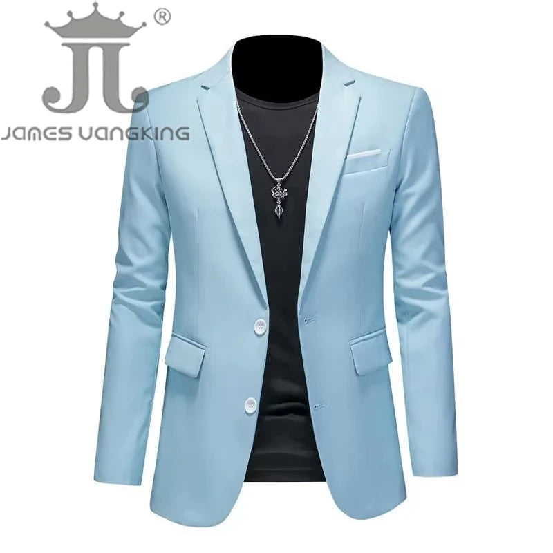Men’s & Teens Solid Color Single-Button Blazer – Formal & Semi-Formal