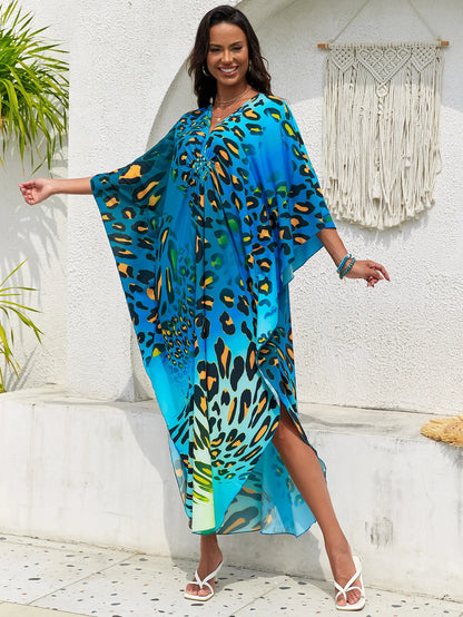 Women’s Flowing Caftan Cover-Up – Beach & Poolside Elegance
