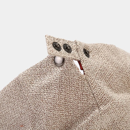 Men’s Adjustable Linen Flat Cap – Textured Casual Style